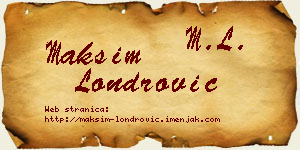 Maksim Londrović vizit kartica